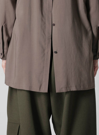 CELLLOSE LAWN BACK OPEN GATHER SLEEVE BLOUSE