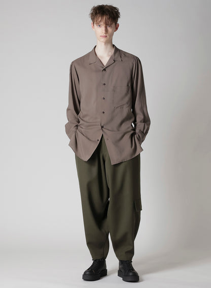 CELLLOSE LAWN OPEN COLLAR BLOUSE