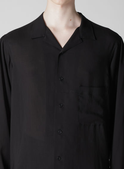 CELLLOSE LAWN OPEN COLLAR BLOUSE