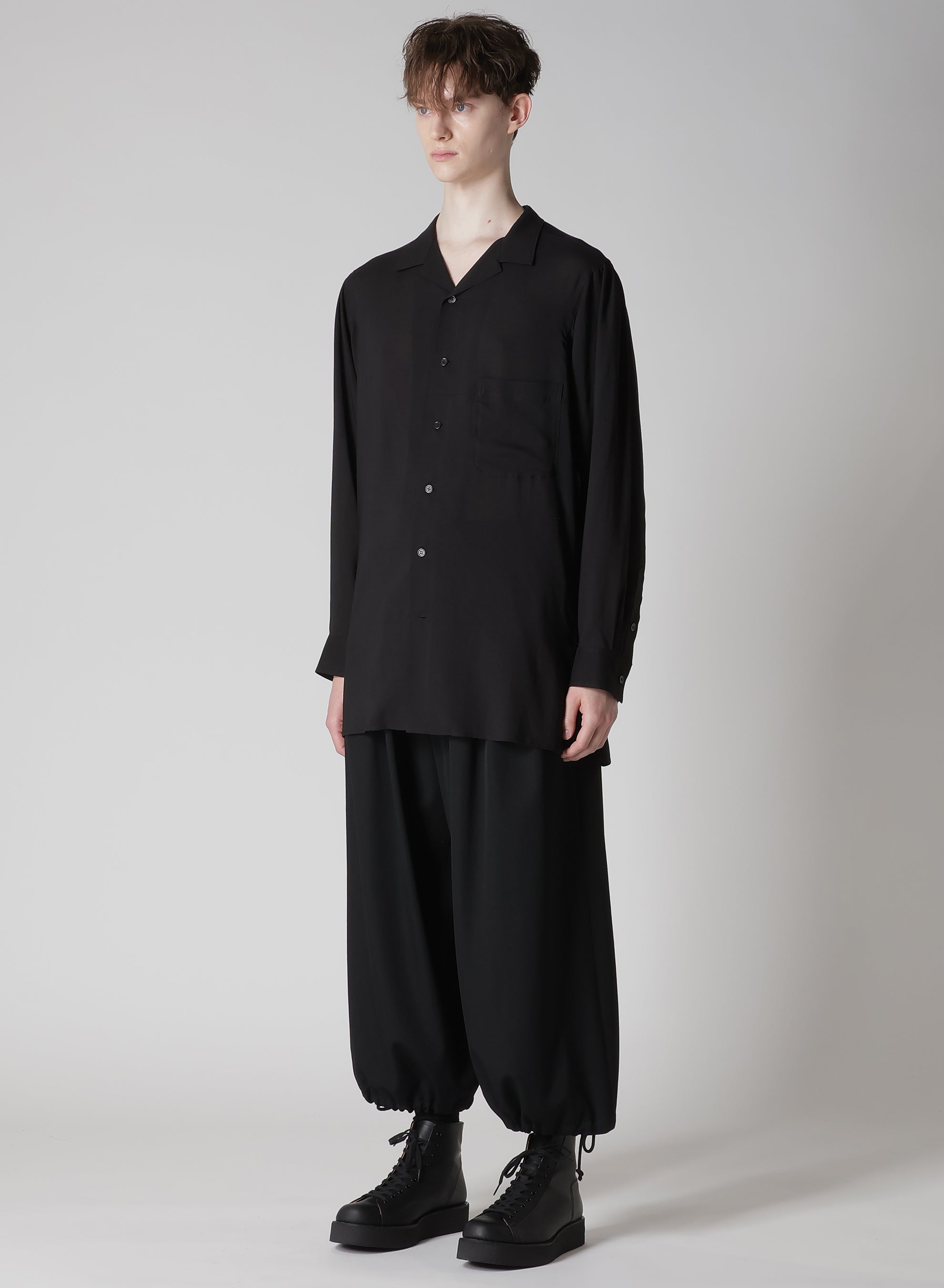 CELLULOSE LAWN OPEN COLLAR BLOUSE – THE SHOP YOHJI YAMAMOTO