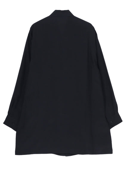 Cu TAFFETA OPEN COLLAR SHOULDER PL BLOUSE