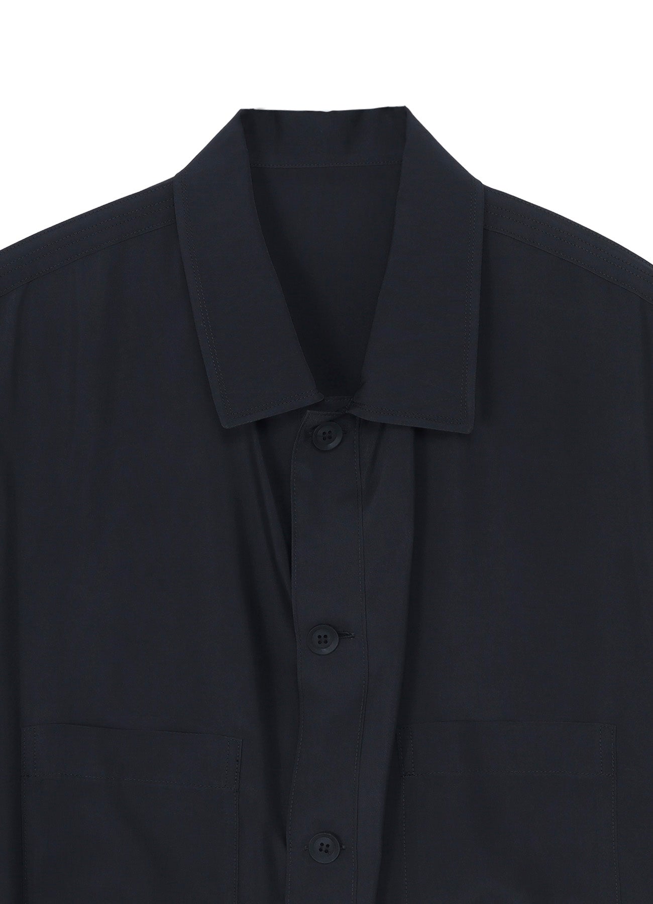 Cu TAFFETA OPEN COLLAR SHOULDER PL BLOUSE