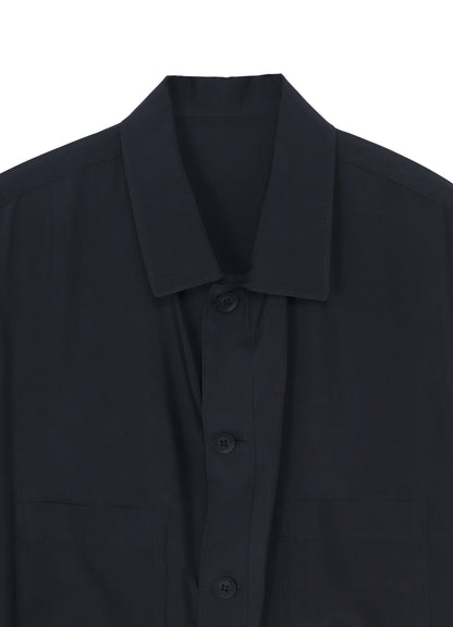 Cu TAFFETA OPEN COLLAR SHOULDER PL BLOUSE