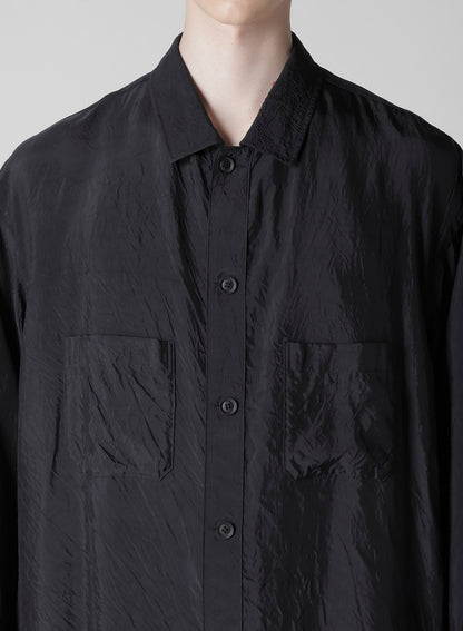 Cu TAFFETA OPEN COLLAR SHOULDER PL BLOUSE
