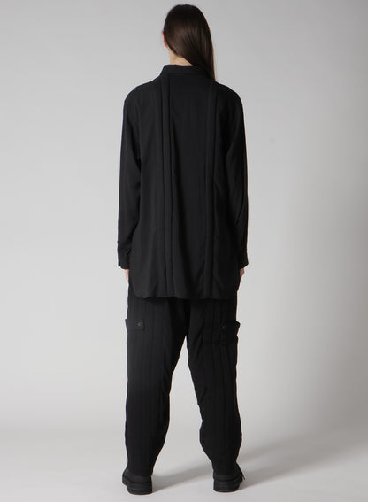 CELLULOSE LAWN DOUBLE PLACKET PADDED BLOUSE