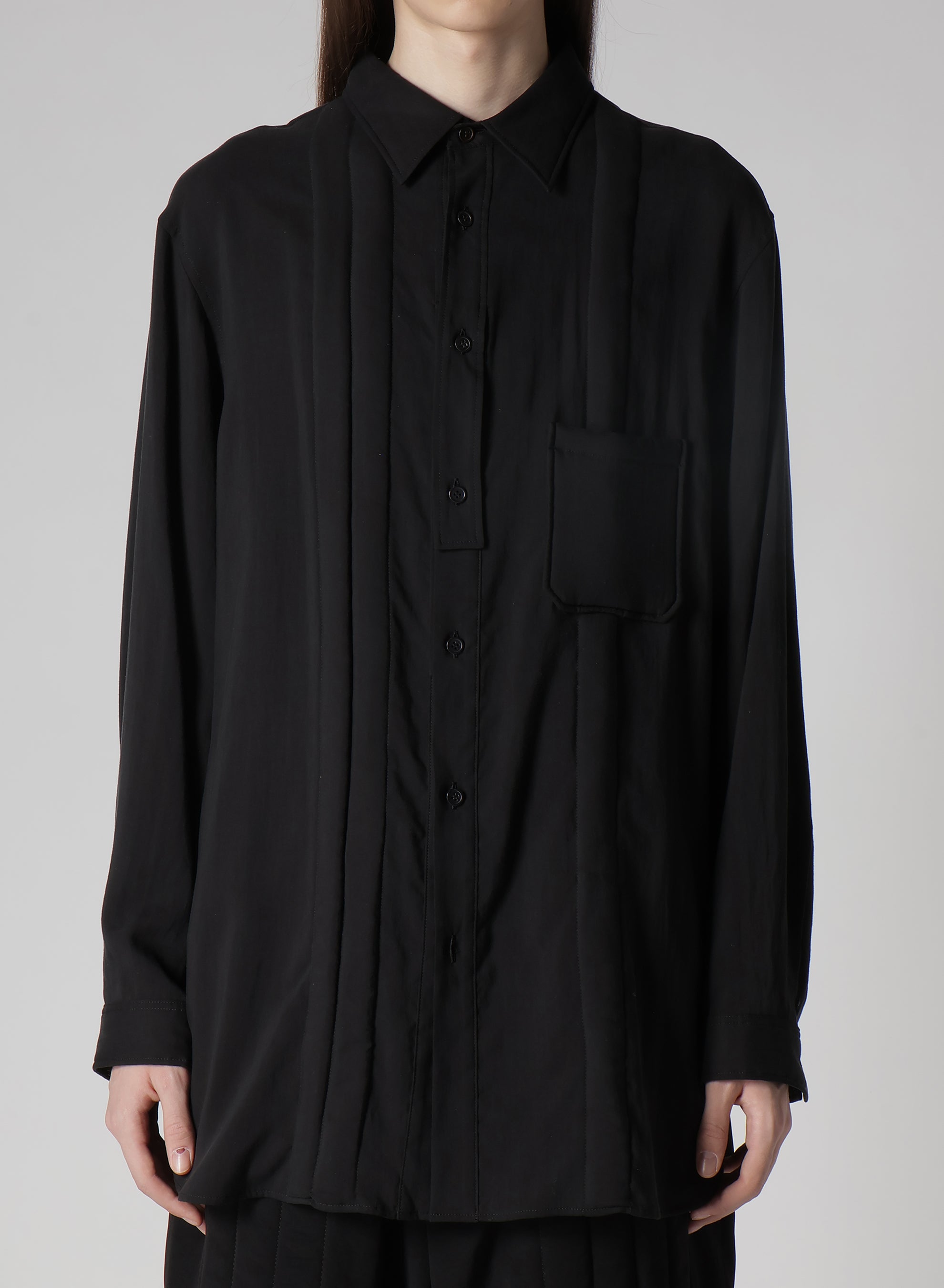CELLULOSE LAWN DOUBLE PLACKET PADDED BLOUSE – THE SHOP YOHJI YAMAMOTO