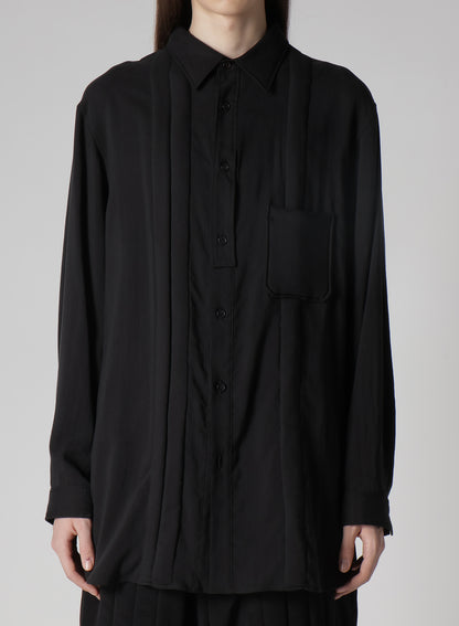 CELLULOSE LAWN DOUBLE PLACKET PADDED BLOUSE