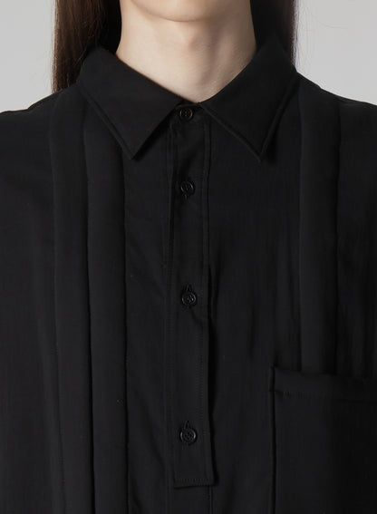CELLULOSE LAWN DOUBLE PLACKET PADDED BLOUSE