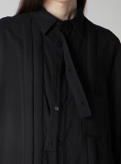 CELLULOSE LAWN DOUBLE PLACKET PADDED BLOUSE