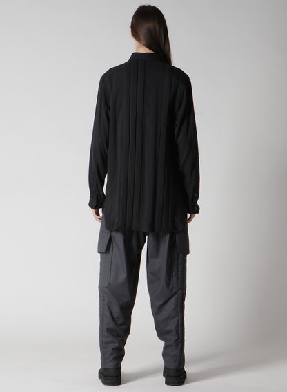 CELLULOSE LAWN TAB PADDED BLOUSE