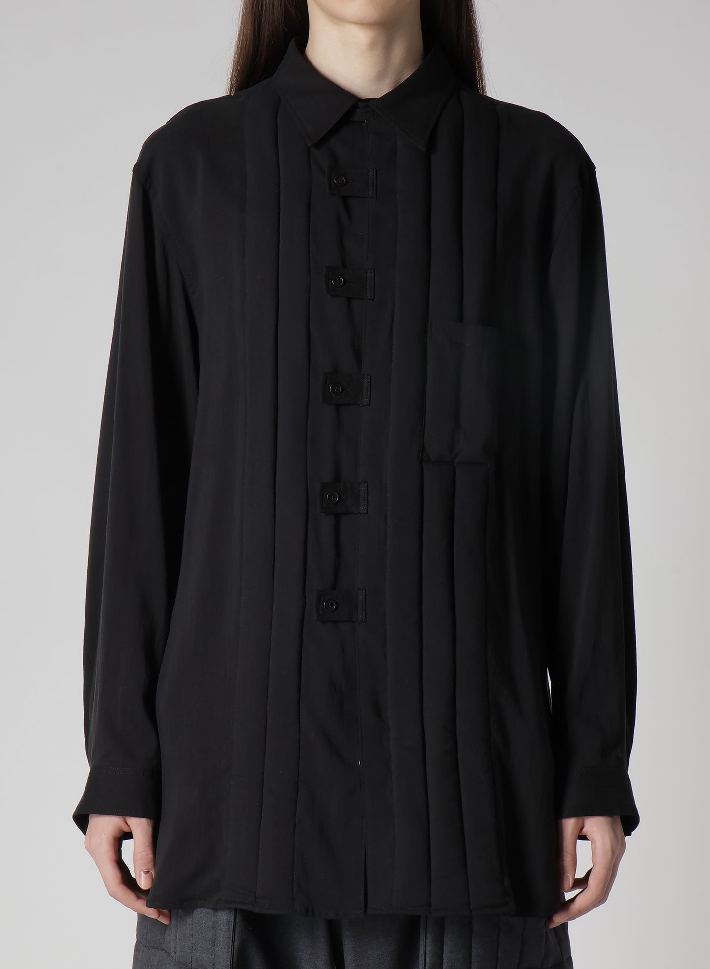 CELLULOSE LAWN TAB PADDED BLOUSE