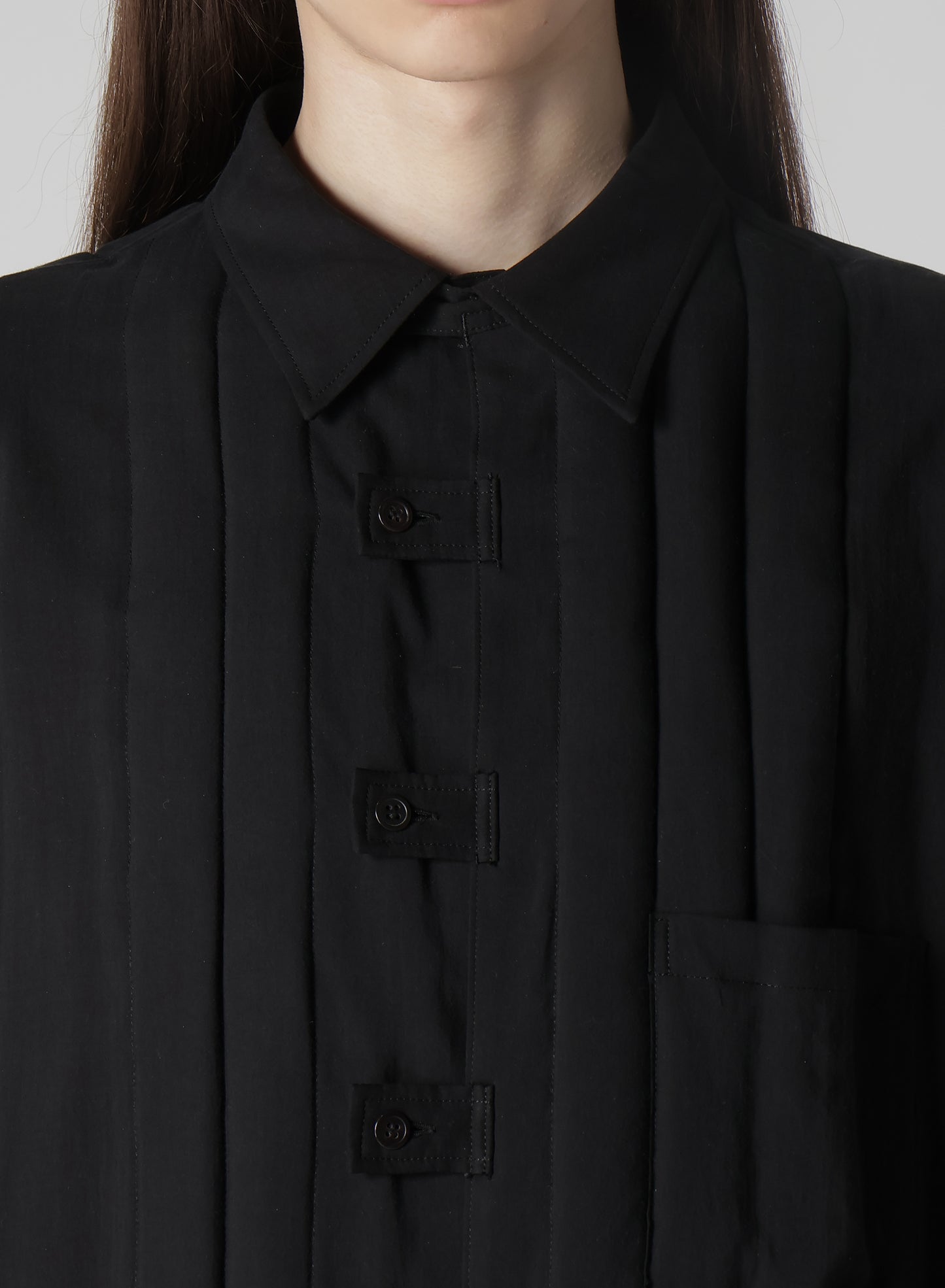 CELLULOSE LAWN TAB PADDED BLOUSE