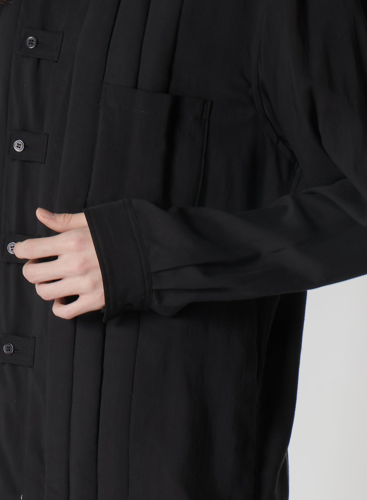 CELLULOSE LAWN TAB PADDED BLOUSE