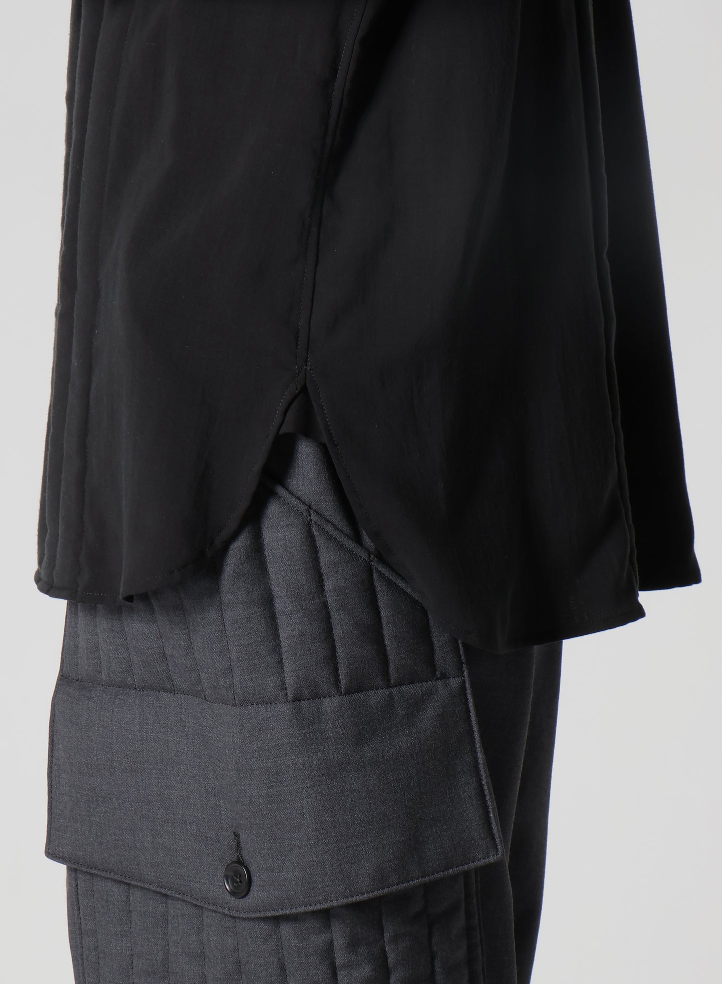 CELLULOSE LAWN TAB PADDED BLOUSE