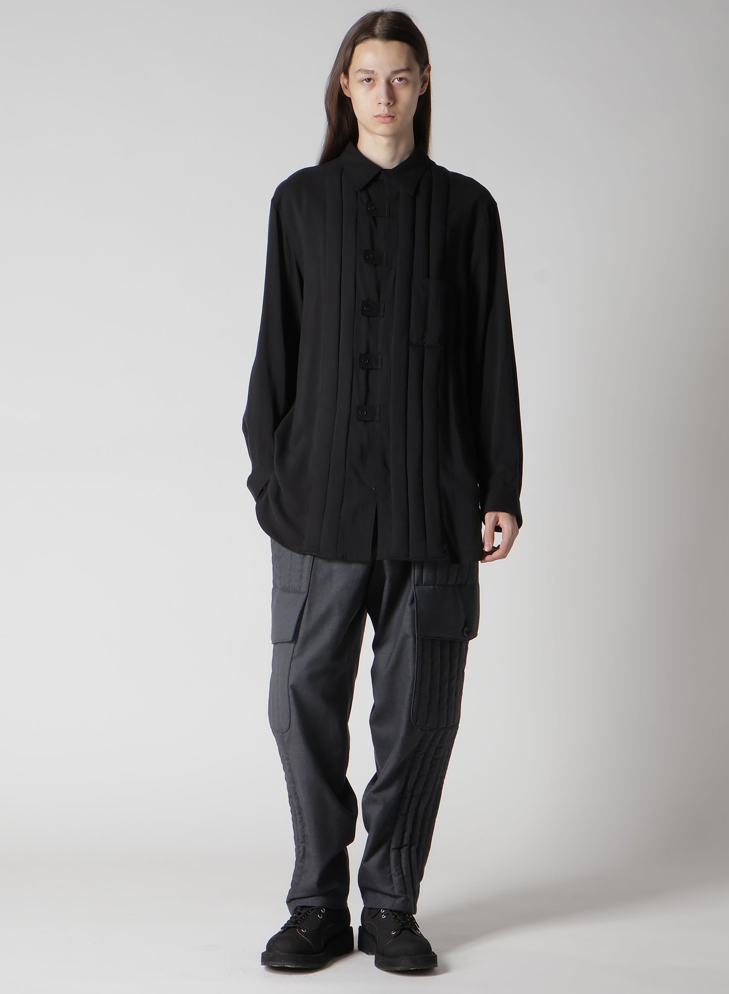 CELLULOSE LAWN TAB PADDED BLOUSE