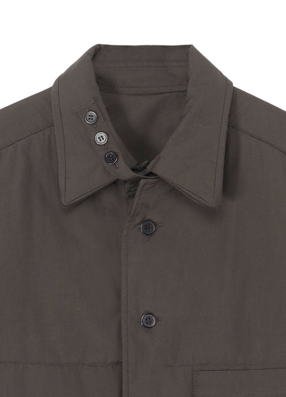 GRAY BROAD GUSSET COLLAR PADDED BLOUSE