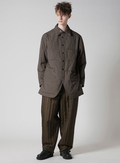 GRAY BROAD GUSSET COLLAR PADDED BLOUSE