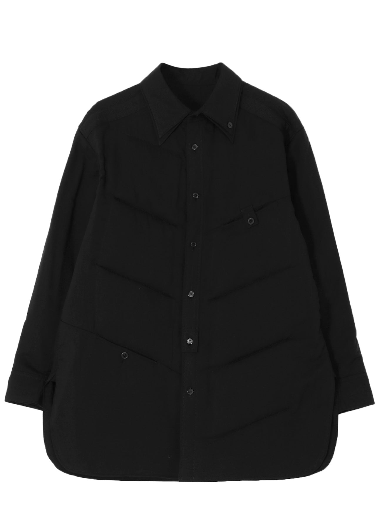 CELLULOSE LAWN 2COLLAR DIAGONAL PADDED BLOUSE – THE SHOP YOHJI