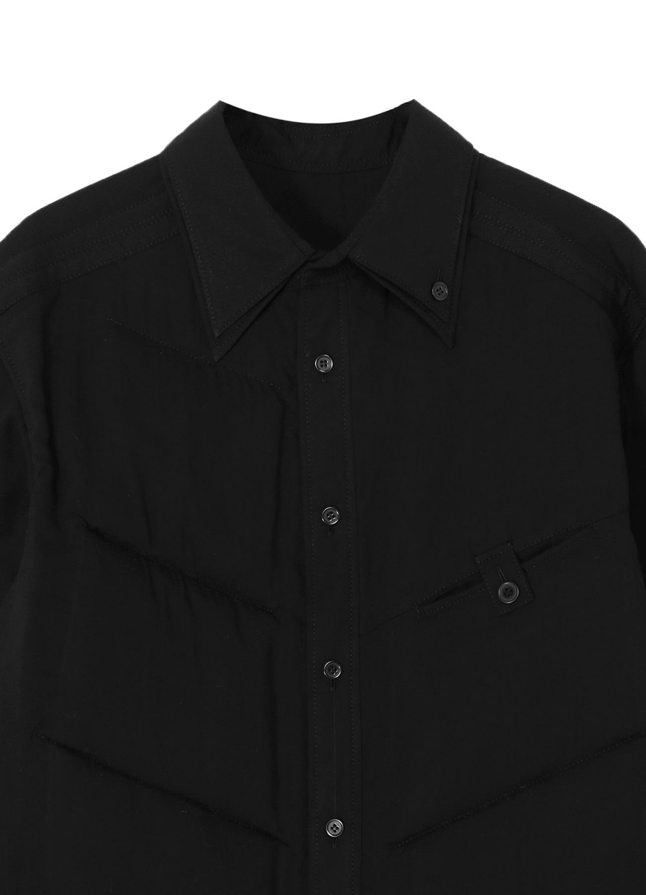 CELLULOSE LAWN 2COLLAR DIAGONAL PADDED BLOUSE – THE SHOP YOHJI