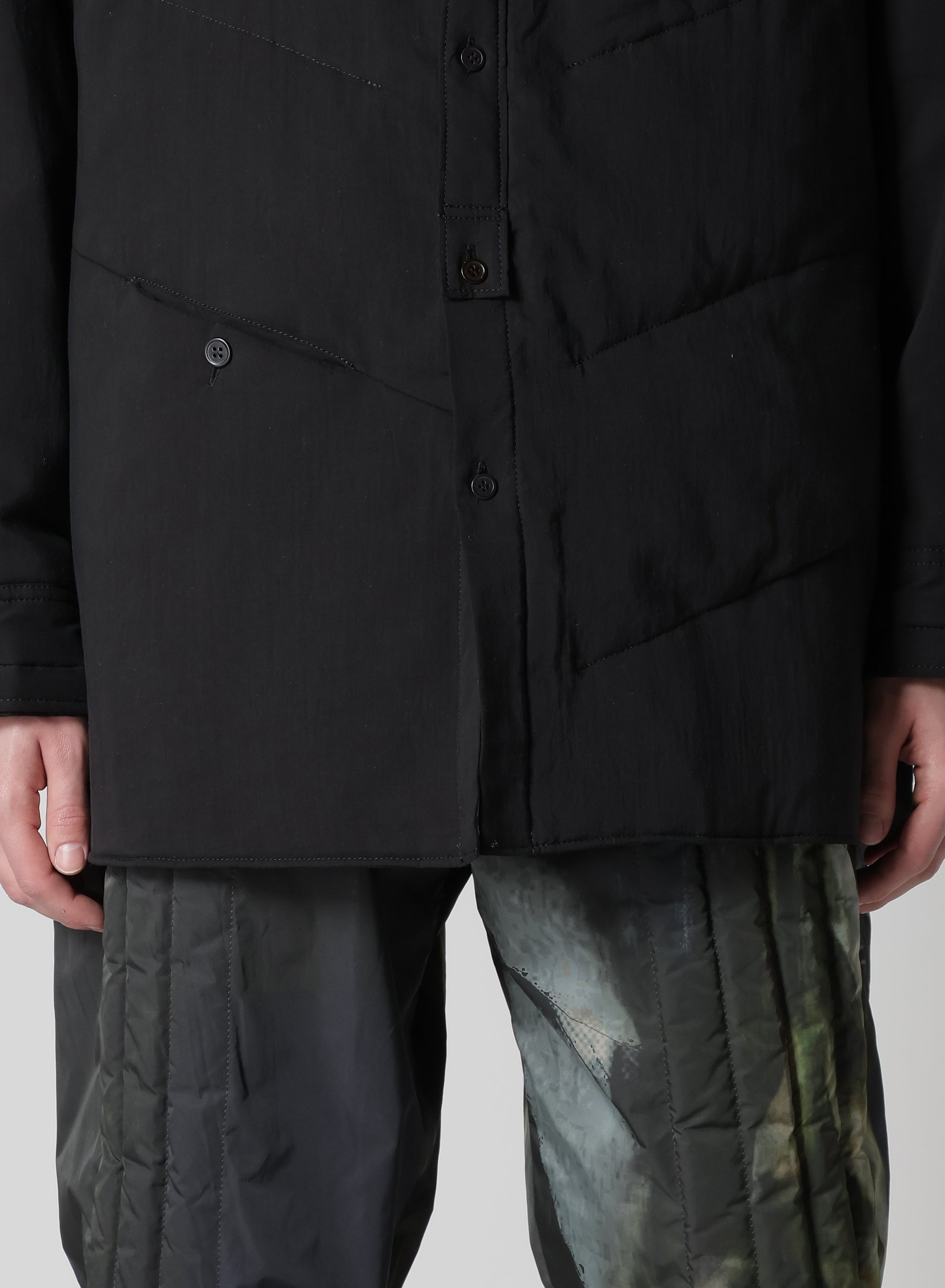 CELLULOSE LAWN 2COLLAR DIAGONAL PADDED BLOUSE – THE SHOP YOHJI