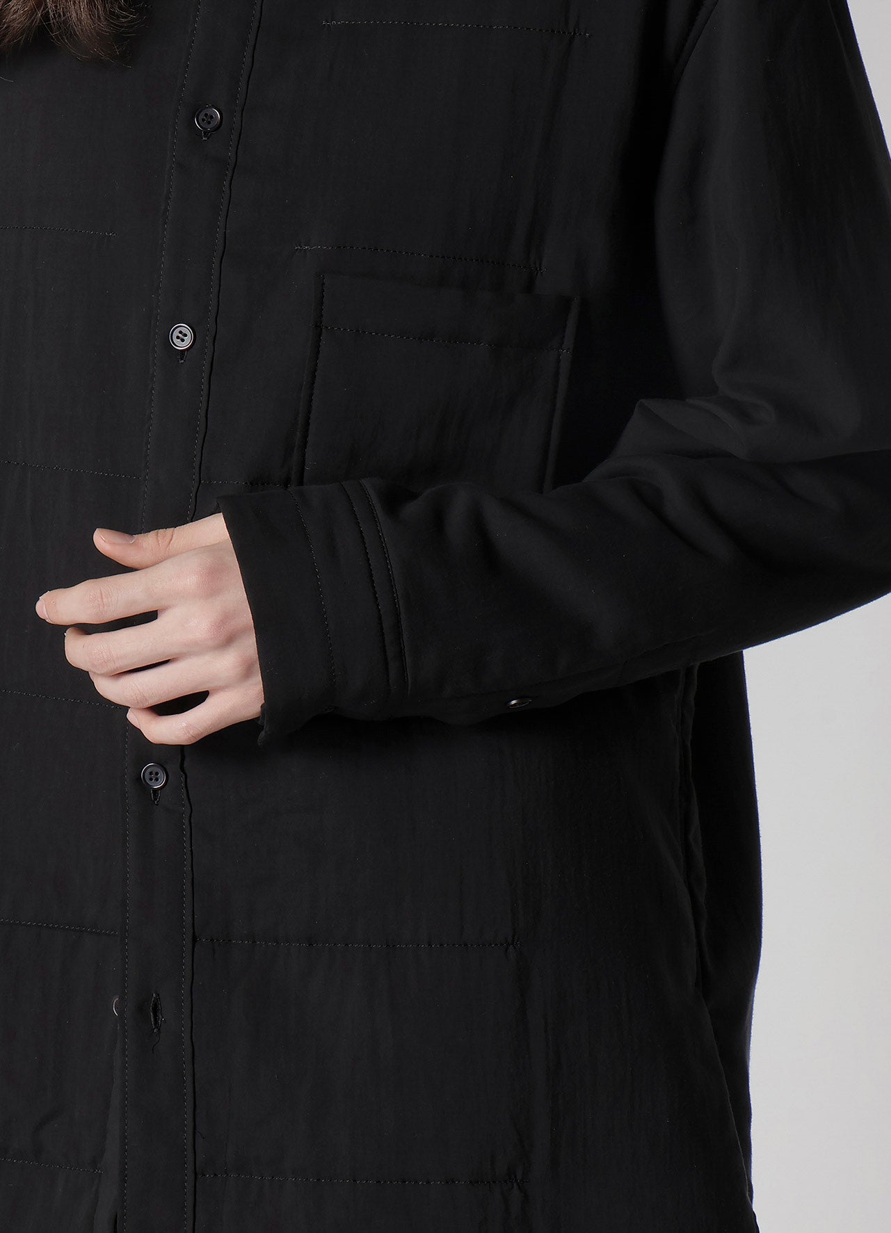 CELLULOSE LAWN PK DETAIL PADDED BLOUSE