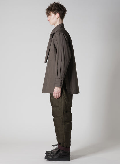 GRAY BROAD STOLE DETAIL PADDED BLOUSE