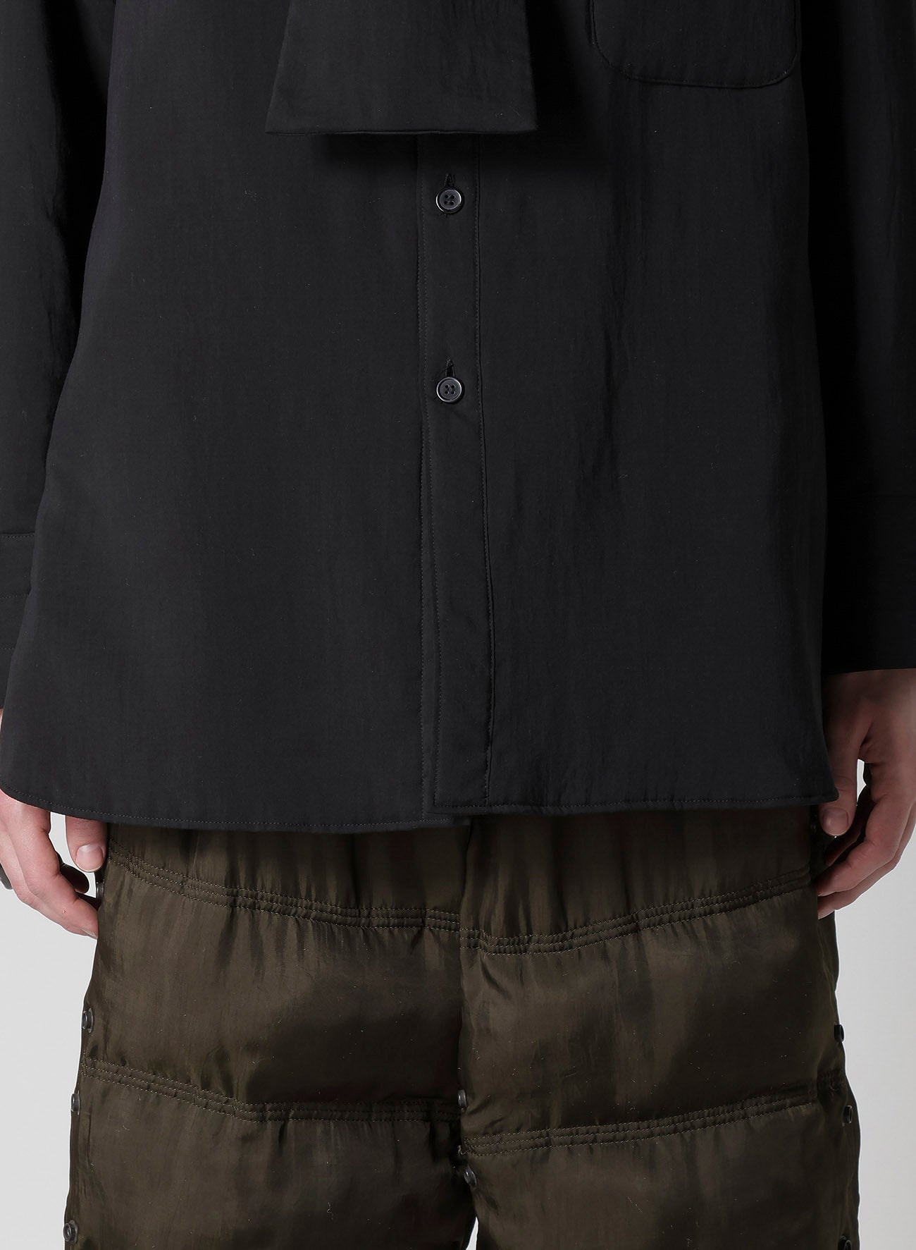 CELLULOSE LAWN STOLE DETAIL PADDED BLOUSE