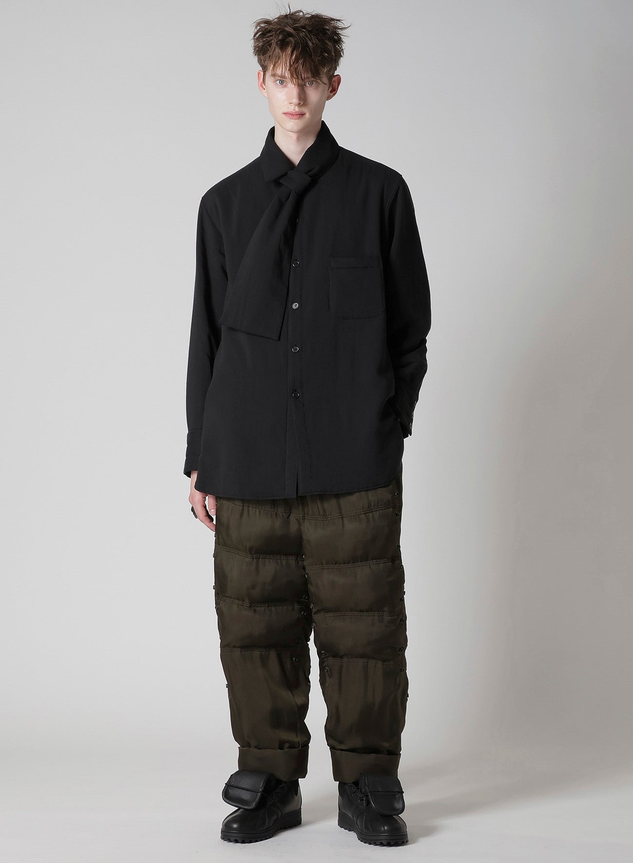 CELLULOSE LAWN STOLE DETAIL PADDED BLOUSE