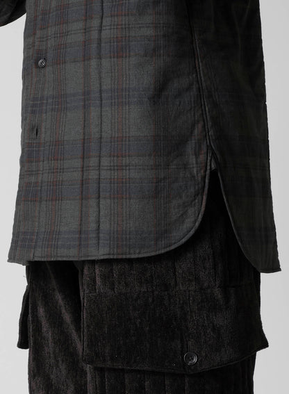 MADRAS INK PLAID PADDED BLOUSE