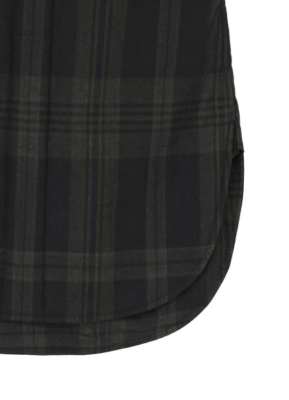 INK MADRAS PLAID PADDED BLOUSE