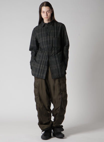 INK MADRAS PLAID PADDED BLOUSE