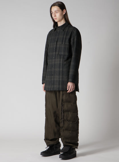 INK MADRAS PLAID PADDED BLOUSE