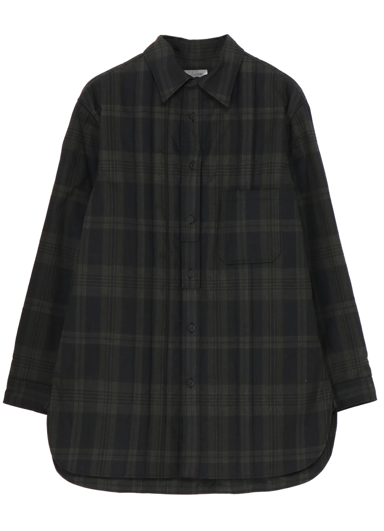 INK MADRAS PLAID PADDED BLOUSE