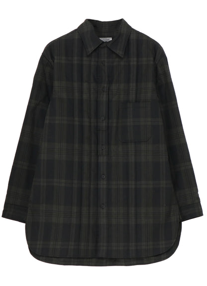 INK MADRAS PLAID PADDED BLOUSE