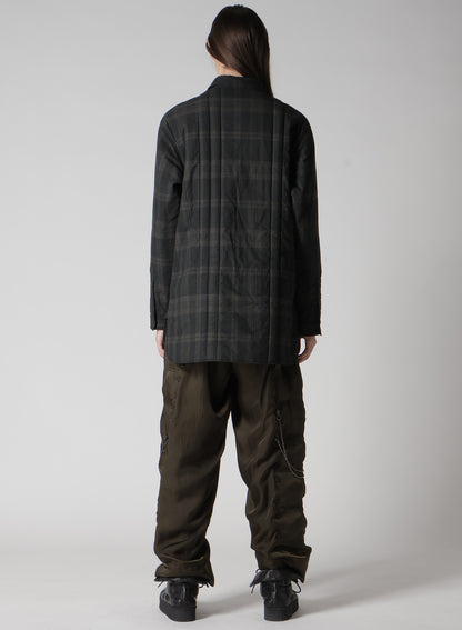 INK MADRAS PLAID PADDED BLOUSE