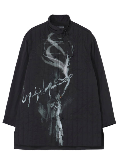 TOBACCO PRINTED PADDED BLOUSE