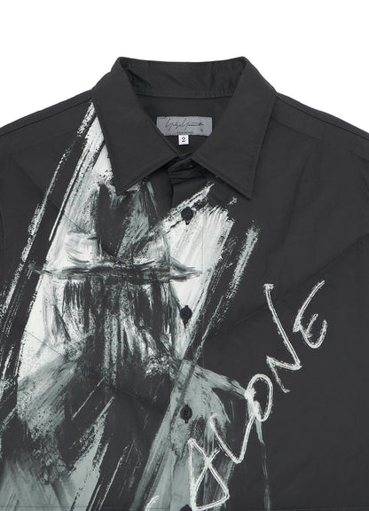 Y MESSAGE PRINTED PADDED BLOUSE