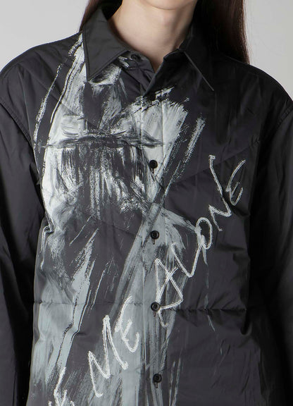 Y MESSAGE PRINTED PADDED BLOUSE