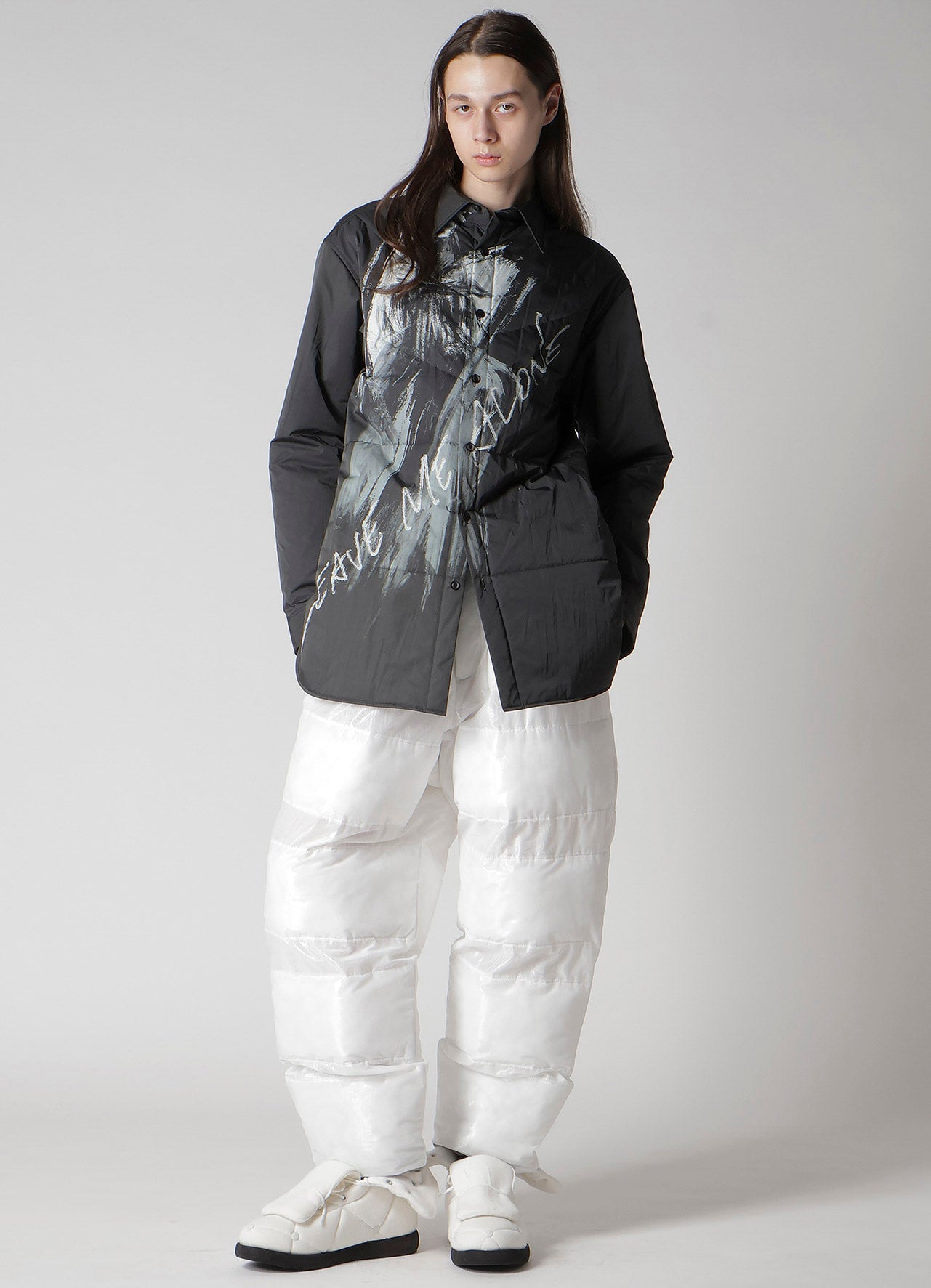 Y MESSAGE PRINTED PADDED BLOUSE