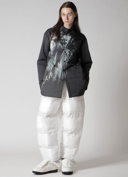 Y MESSAGE PRINTED PADDED BLOUSE