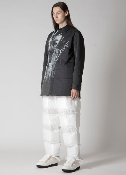 Y MESSAGE PRINTED PADDED BLOUSE