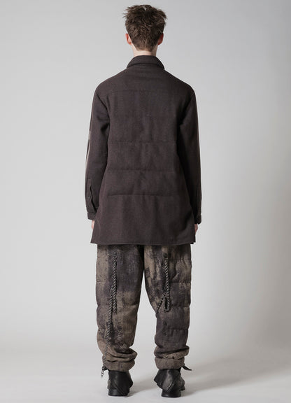 WOOL TWEED GUSSET COLLAR PADDED BLOUSE