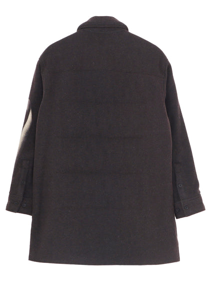 WOOL TWEED GUSSET COLLAR PADDED BLOUSE