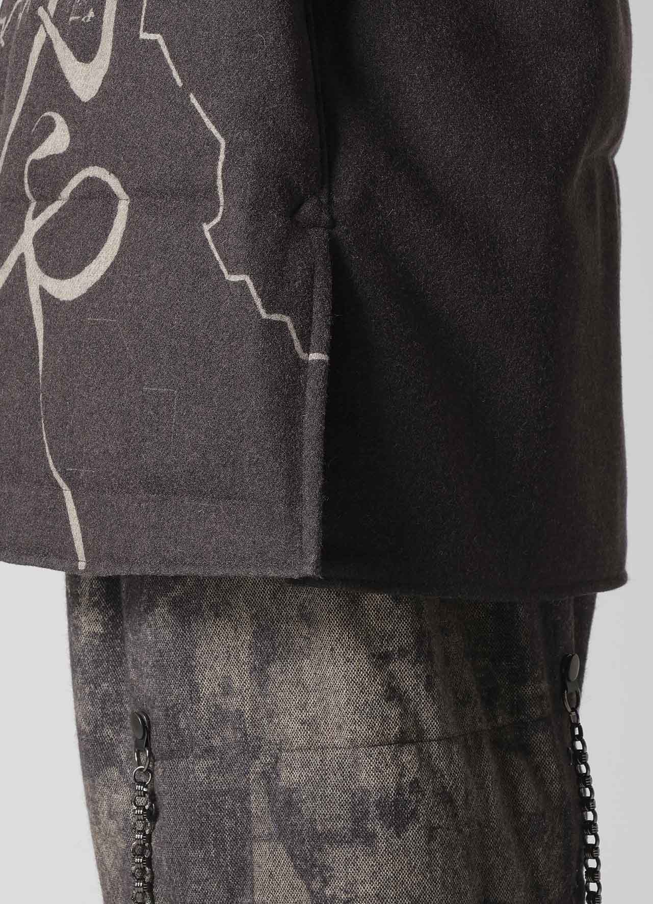 WOOL TWEED GUSSET COLLAR PADDED BLOUSE