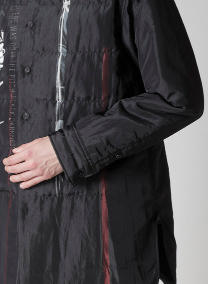 TOBACCO PRINTED DOUBLE LAYER PADDED BLOUSE