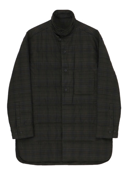 MADRAS INK PLAID DOUBLE COLLAR PADDED BLOUSE