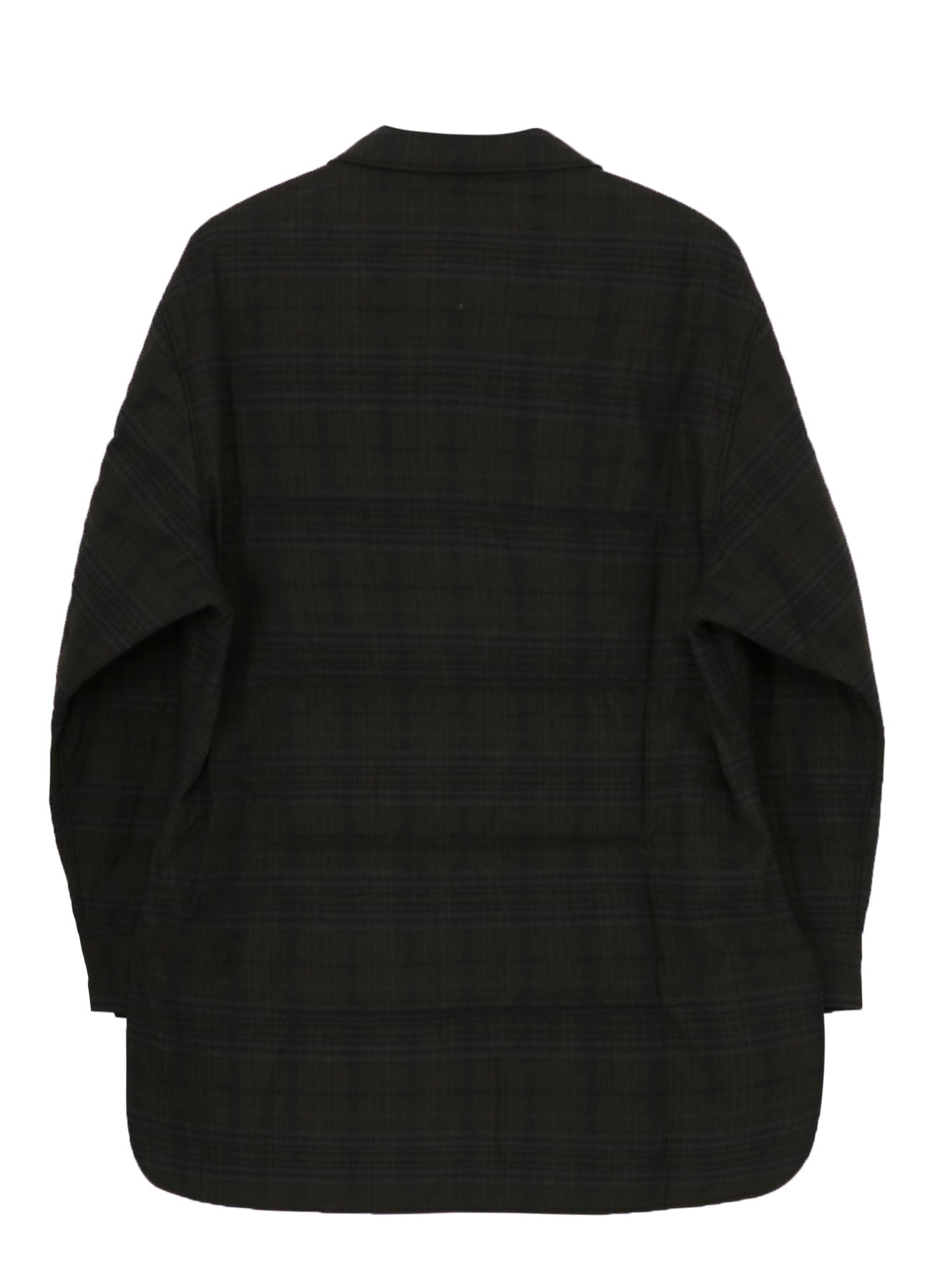 MADRAS INK PLAID DOUBLE COLLAR PADDED BLOUSE