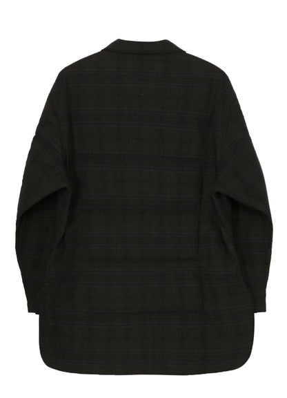 MADRAS INK PLAID DOUBLE COLLAR PADDED BLOUSE