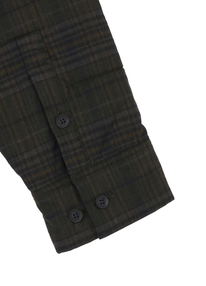 MADRAS INK PLAID DOUBLE COLLAR PADDED BLOUSE