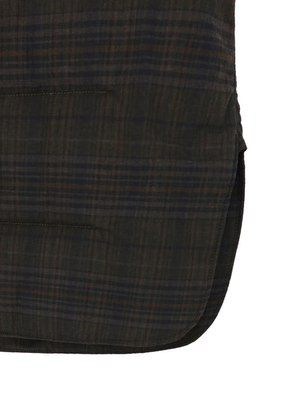 MADRAS INK PLAID DOUBLE COLLAR PADDED BLOUSE